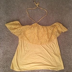 Michel Studio Tops - Michel Studio Off-shoulder Halter 14 Michel Studio Tops - Michel Studio Off-shoulder Halter 14